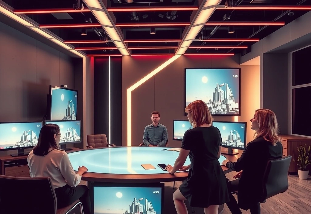 Futura redazione con intelligenza artificiale e schermi olografici