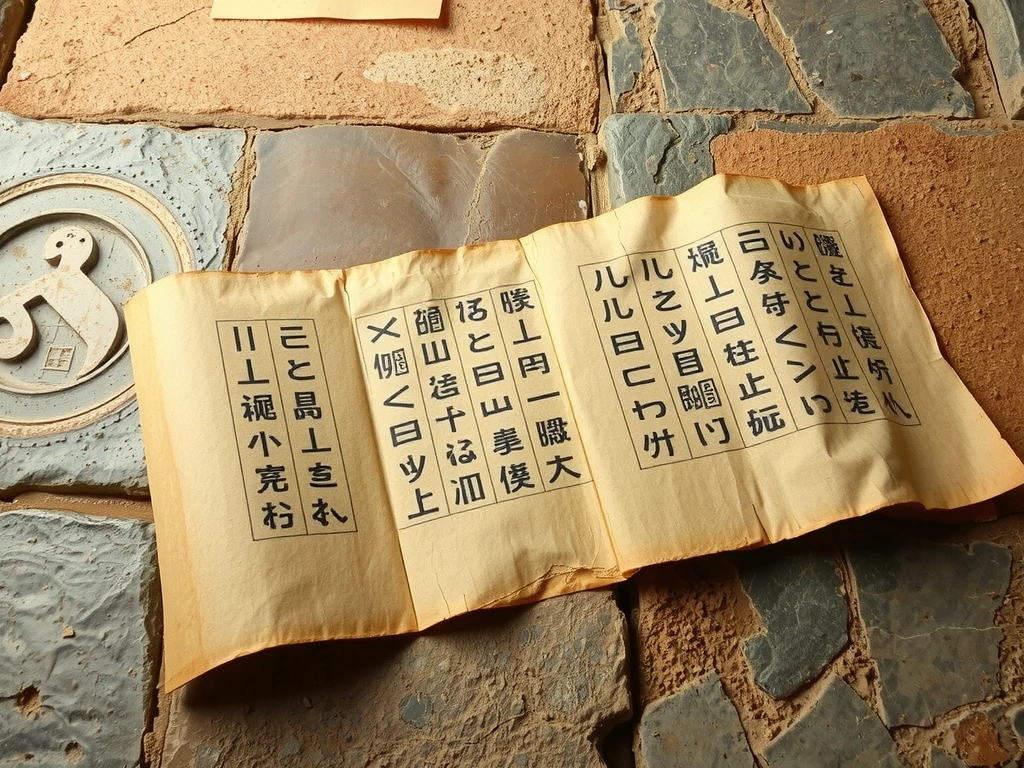 Un antico papiro con geroglifici egiziani