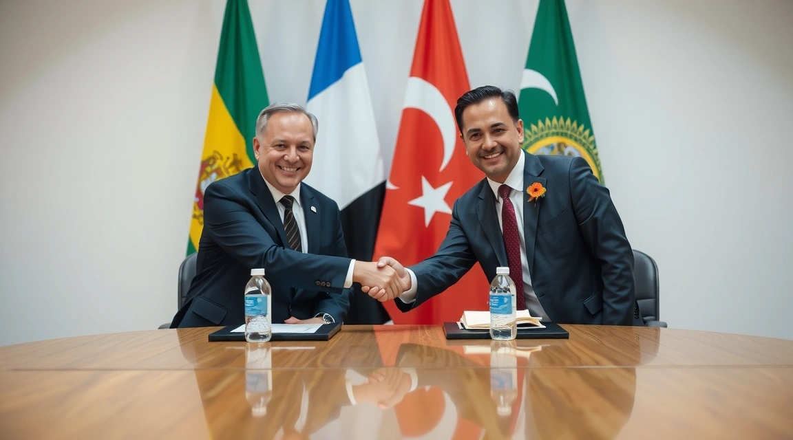 Diplomatici che si stringono la mano dopo un accordo