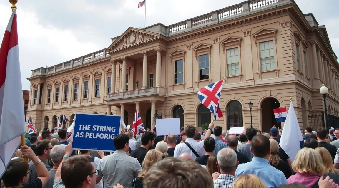 Proteste e manifestazioni davanti a un parlamento